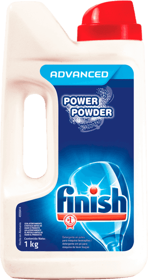 Botella blanca de Finish Power Powder advanced con tapa roja